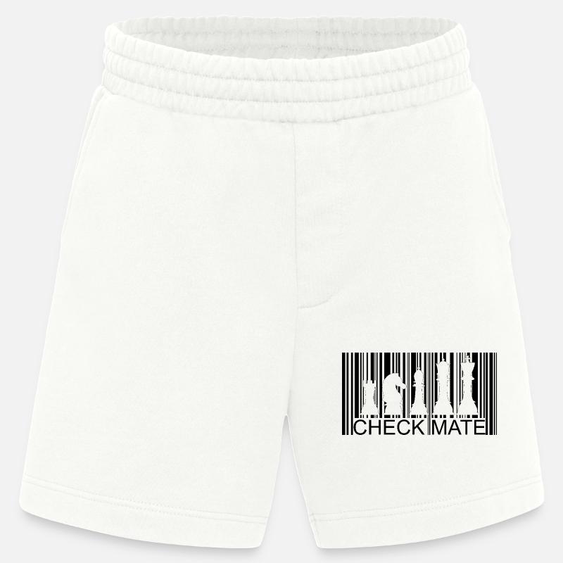 Pièces d’échecs à code-barres - Short bio épais fabriqué en UE - OFF WHITE