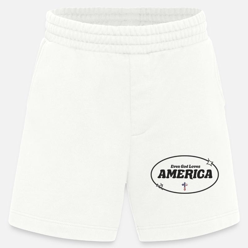 Même Dieu Adore l'Amérique - Short bio épais fabriqué en UE - OFF WHITE