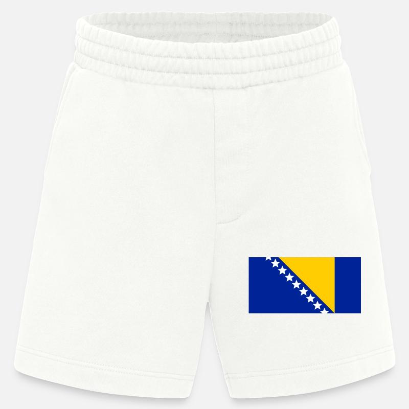 Drapeau de la Bosnie - Short bio épais fabriqué en UE - OFF WHITE