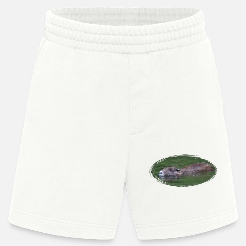 Nutria Biber Biberratte Wasserratte - Heavyweight Shorts - made by SPREAD - OFF WHITE