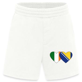 Irland Bosnien Flagge Herz - Heavyweight Shorts - made by SPREAD  - OFF WHITE - Vorne