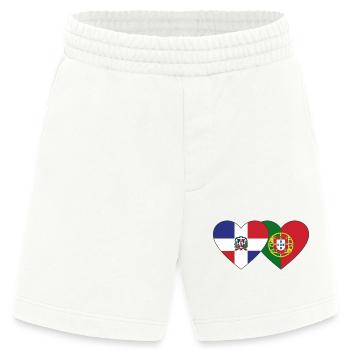 Dominikanische Republik Portugal Flagge Herz - Heavyweight Shorts - made by SPREAD  - OFF WHITE - Vorne