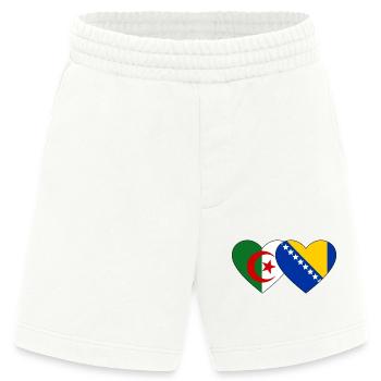 Algerien Bosnien Flagge Herz - Heavyweight Shorts - made by SPREAD  - OFF WHITE - Vorne