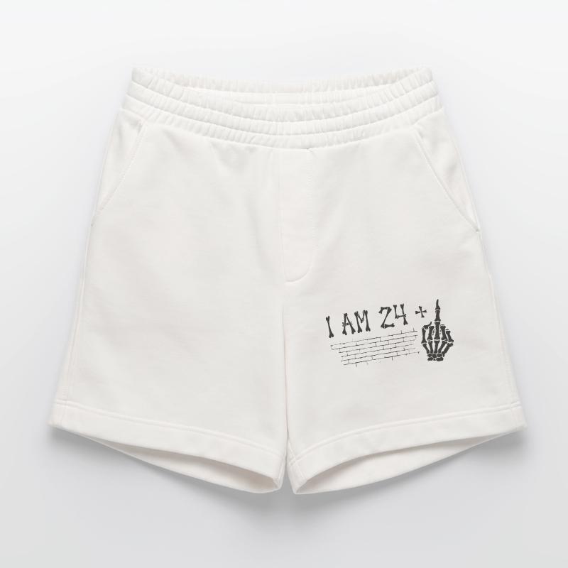 Ich bin 24 plus Mittelfinger - 25. Geburtstag Heavyweight Shorts - made by SPREAD 