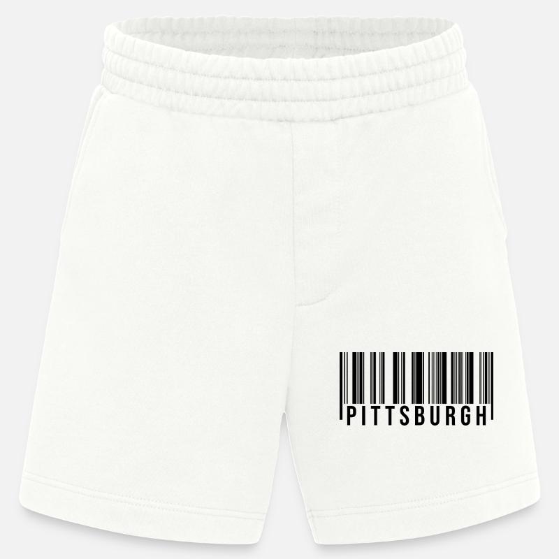 Code-barres Pittsburgh - Short bio épais fabriqué en UE - OFF WHITE