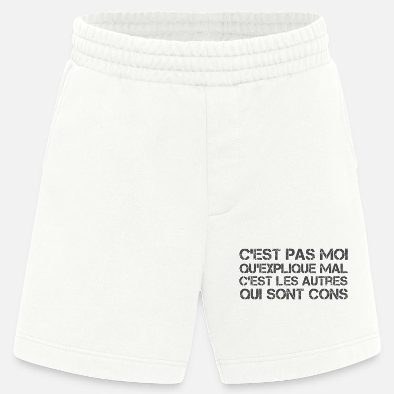 C'est pas moi qu'explique mal - Short bio épais fabriqué en UE - OFF WHITE