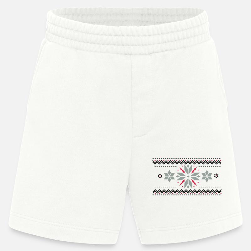 Stern Muster im Norweger Stil - Heavyweight Shorts - made by SPREAD - OFF WHITE