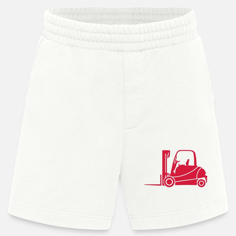 Gabelstapler Silhouette | Industrie & Technik Shir - Heavyweight Shorts - made by SPREAD  - OFF WHITE