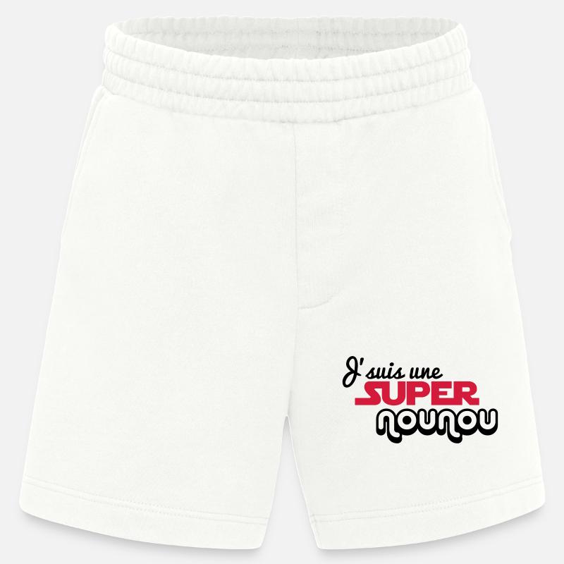 Ich bin ein Super Nanny - Heavyweight Shorts - made by SPREAD  - OFF WHITE