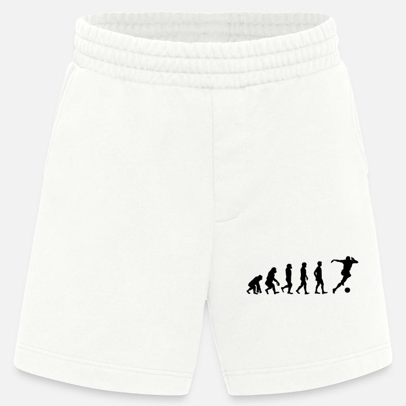 Soccer evolution - Heavyweight Shorts - made by SPREAD  - OFF WHITE