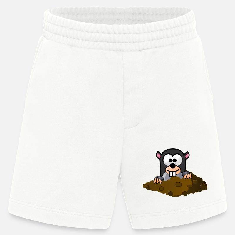 Maulwurf Comic Stil - Heavyweight Shorts - made by SPREAD  - OFF WHITE