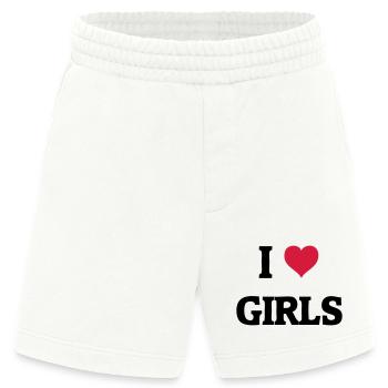 I love Girls - Heavyweight Shorts - made by SPREAD  - OFF WHITE - Vorne