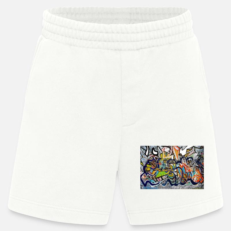 graffiti wall - Heavyweight Shorts - made by SPREAD - OFF WHITE