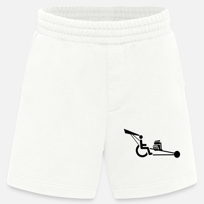 Bild eines Rollstuhls mit V8-Motor # - Heavyweight Shorts - made by SPREAD - OFF WHITE