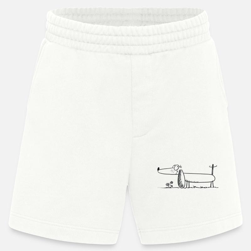 Teckel comique drôle de teckel - Short bio épais fabriqué en UE - OFF WHITE