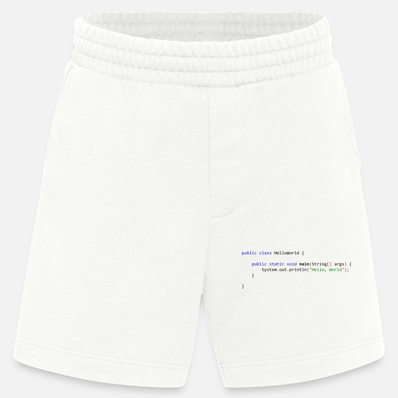 Bonjour tout le monde en Java - Short bio épais fabriqué en UE - OFF WHITE