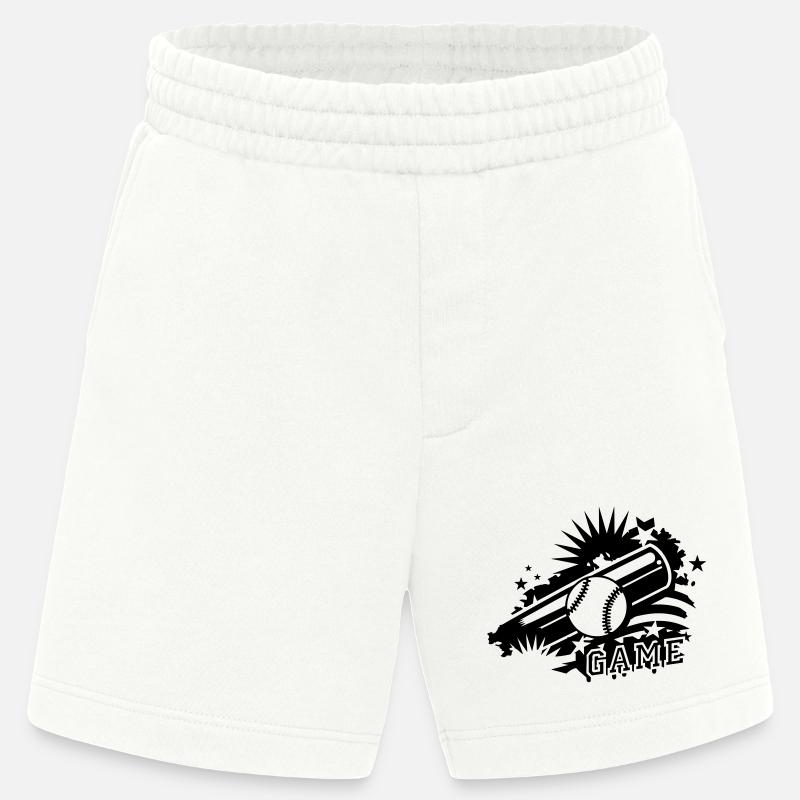 Baseball und Baseballschläger als Graffiti - Heavyweight Shorts - made by SPREAD  - OFF WHITE