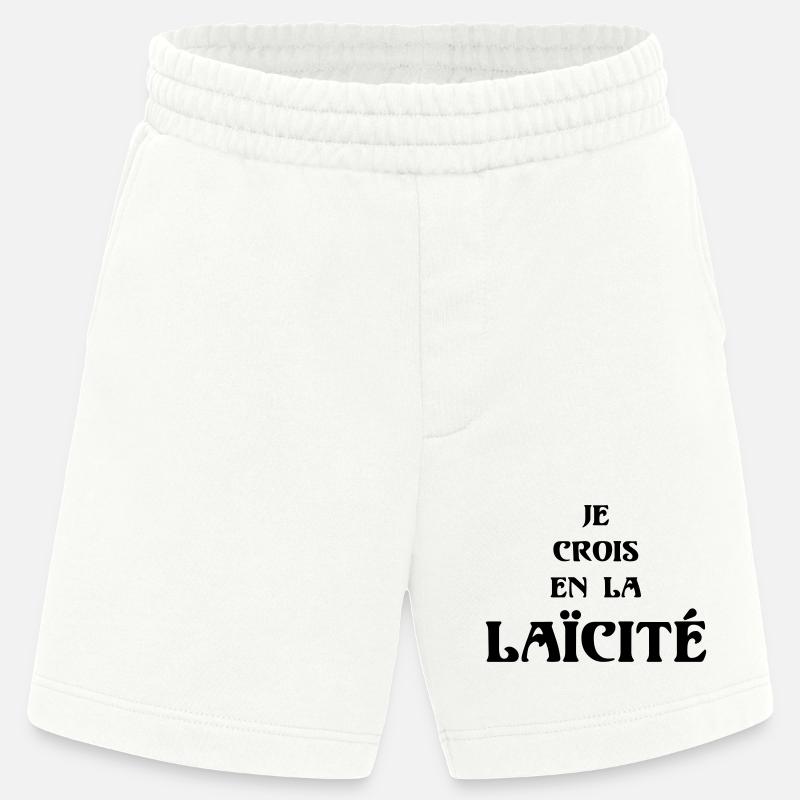 Laïcité - Short bio épais fabriqué en UE - OFF WHITE