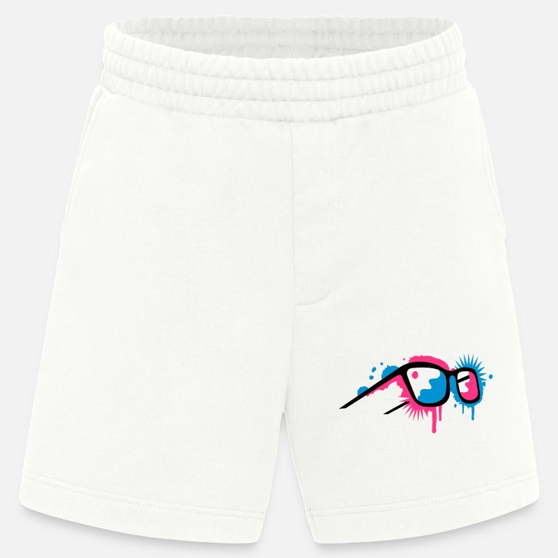 3D Brille im Graffiti Stil - Heavyweight Shorts - made by SPREAD  - OFF WHITE