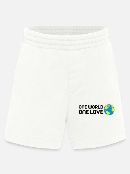 One World One Love - Heavyweight Shorts - made by SPREAD  - OFF WHITE