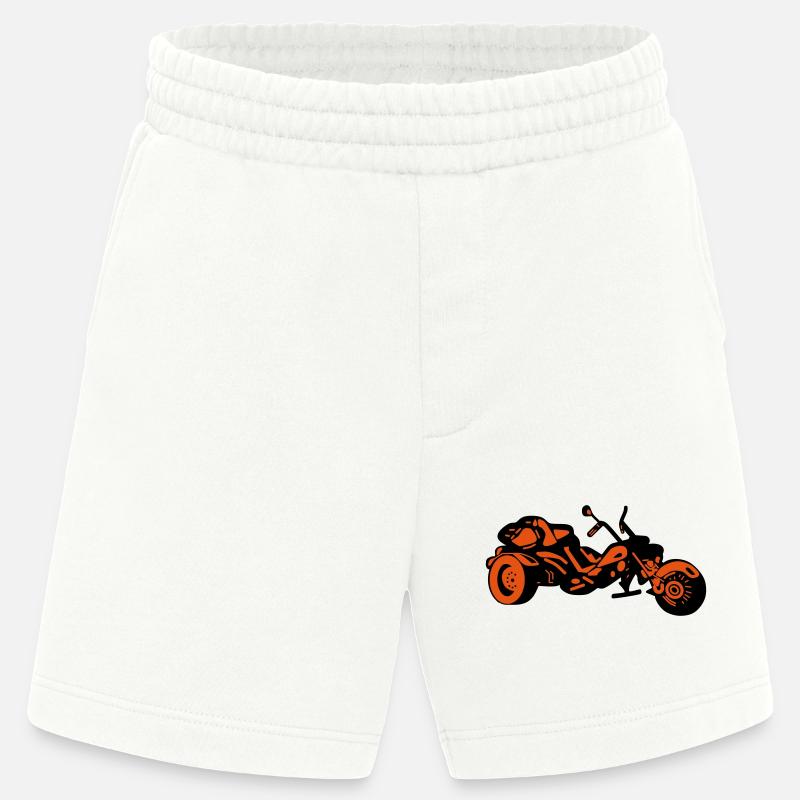 Chopper Inferno – Comic Style Trike - Heavyweight Shorts - made by SPREAD  - OFF WHITE