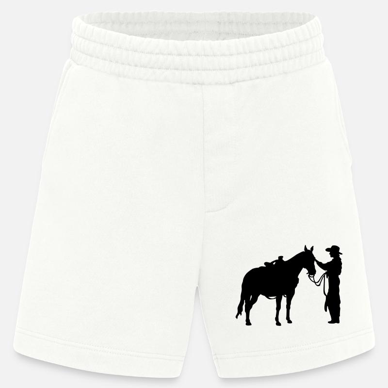 Frau mit Pferd - Heavyweight Shorts - made by SPREAD  - OFF WHITE