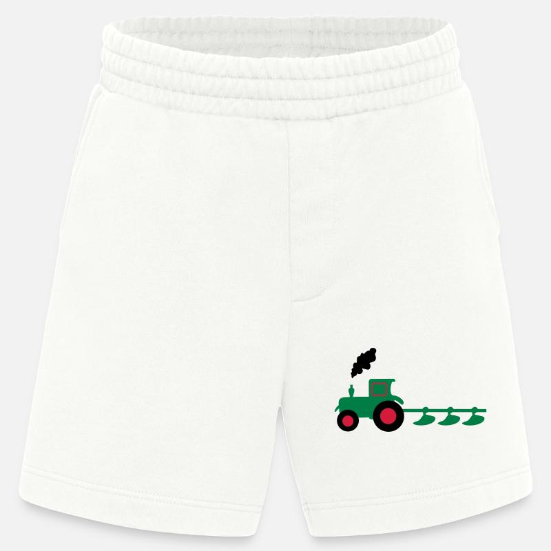 traktor trecker pflug - Heavyweight Shorts - made by SPREAD  - OFF WHITE