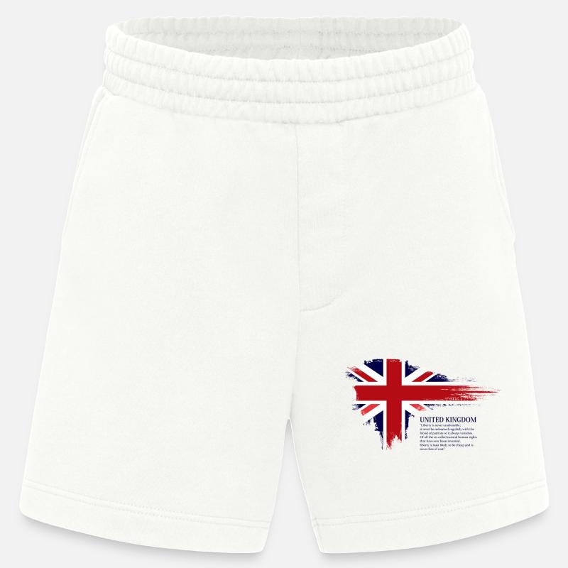 Brushstroke Union Jack Flag - Heavyweight Shorts - made by SPREAD  - OFF WHITE