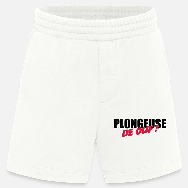 Plongeuse de ouf ! - Short bio épais fabriqué en UE - OFF WHITE