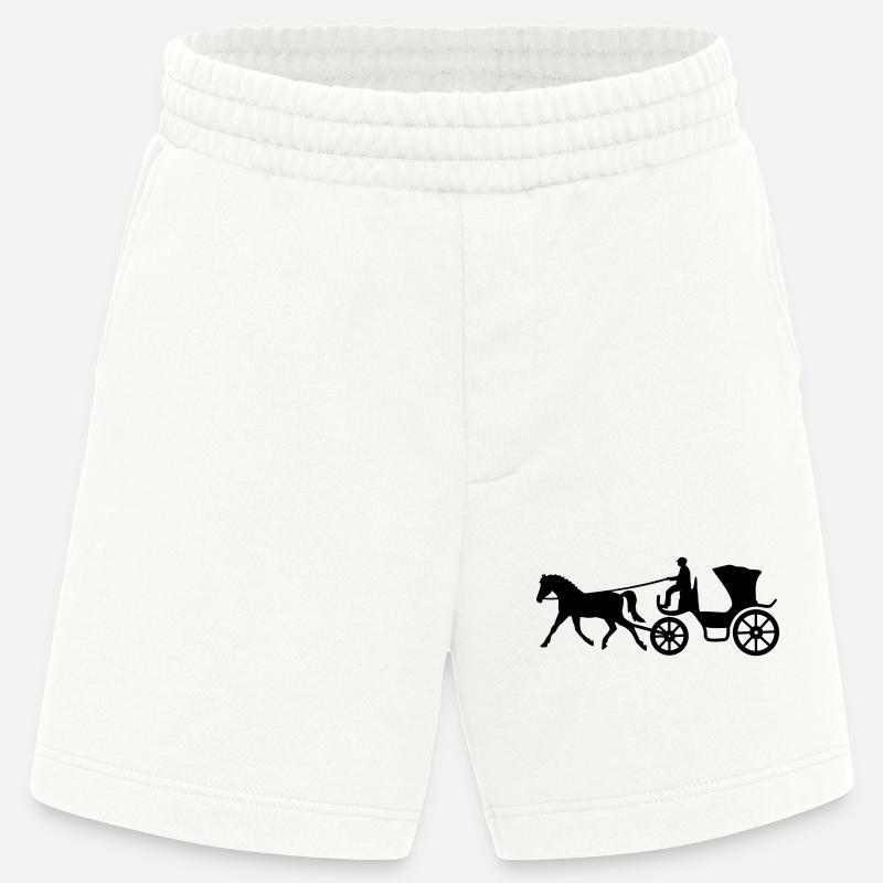 kutsche kutscher pferd geschenkidee - Heavyweight Shorts - made by SPREAD  - OFF WHITE
