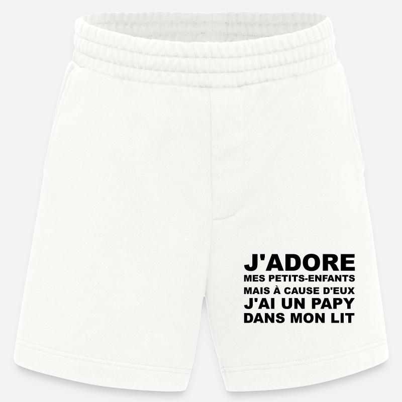 Papy dans mon lit - Short bio épais fabriqué en UE - OFF WHITE