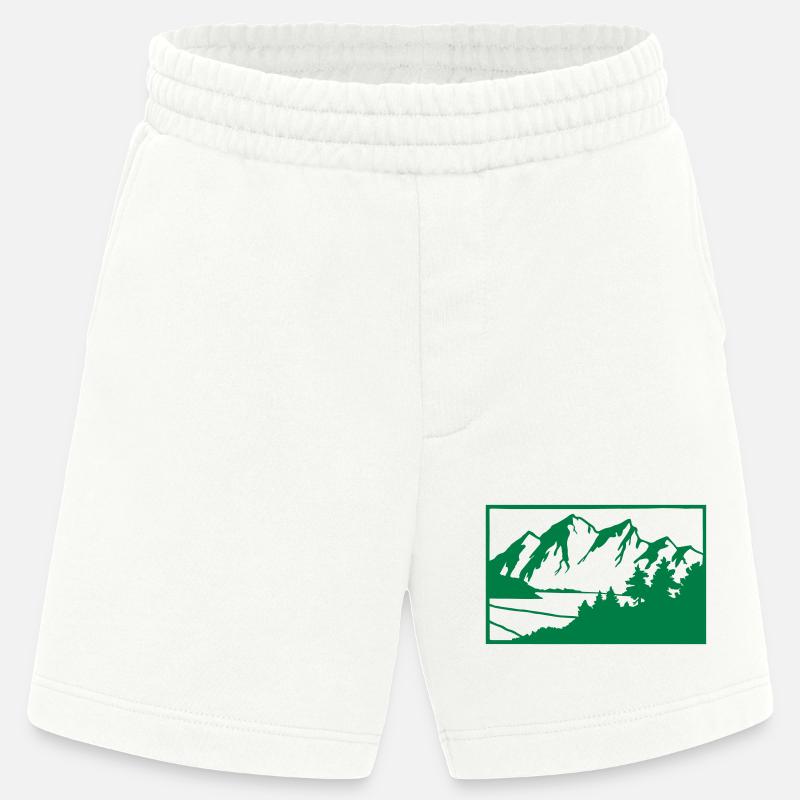 mountains - Heavyweight Shorts - made by SPREAD  - OFF WHITE