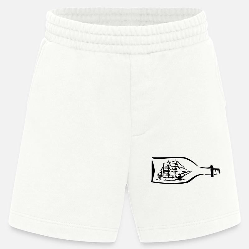 Schiff Flaschenschiff Seefahrt - Heavyweight Shorts - made by SPREAD  - OFF WHITE
