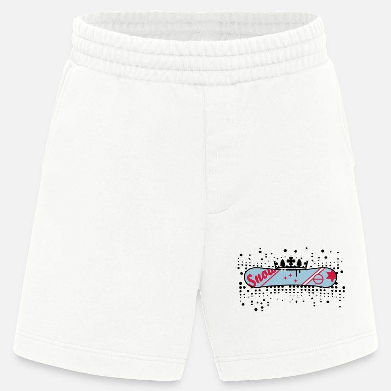 Snowboard with Crown Snowboard King - Heavyweight Shorts - made by SPREAD  - OFF WHITE
