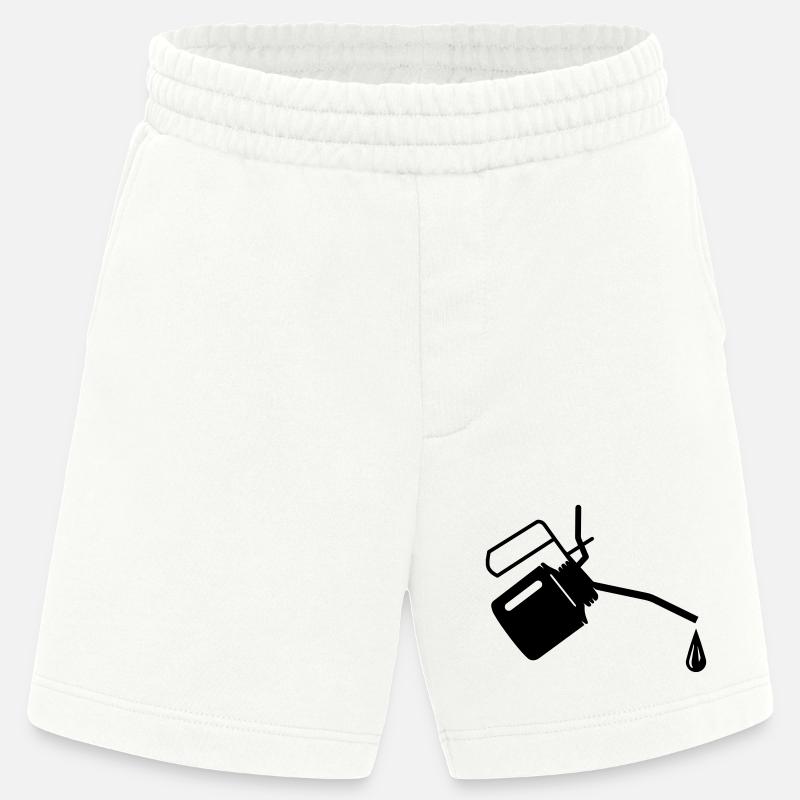 Ölkännchen mit einem Tropfen Öl - Heavyweight Shorts - made by SPREAD  - OFF WHITE