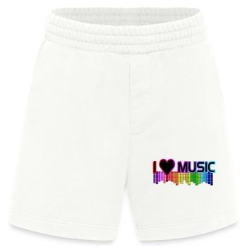 I love Music - Heavyweight Shorts - made by SPREAD  - OFF WHITE - Vorne