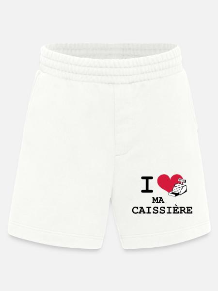 I love ma caissière - Short bio épais fabriqué en UE - OFF WHITE