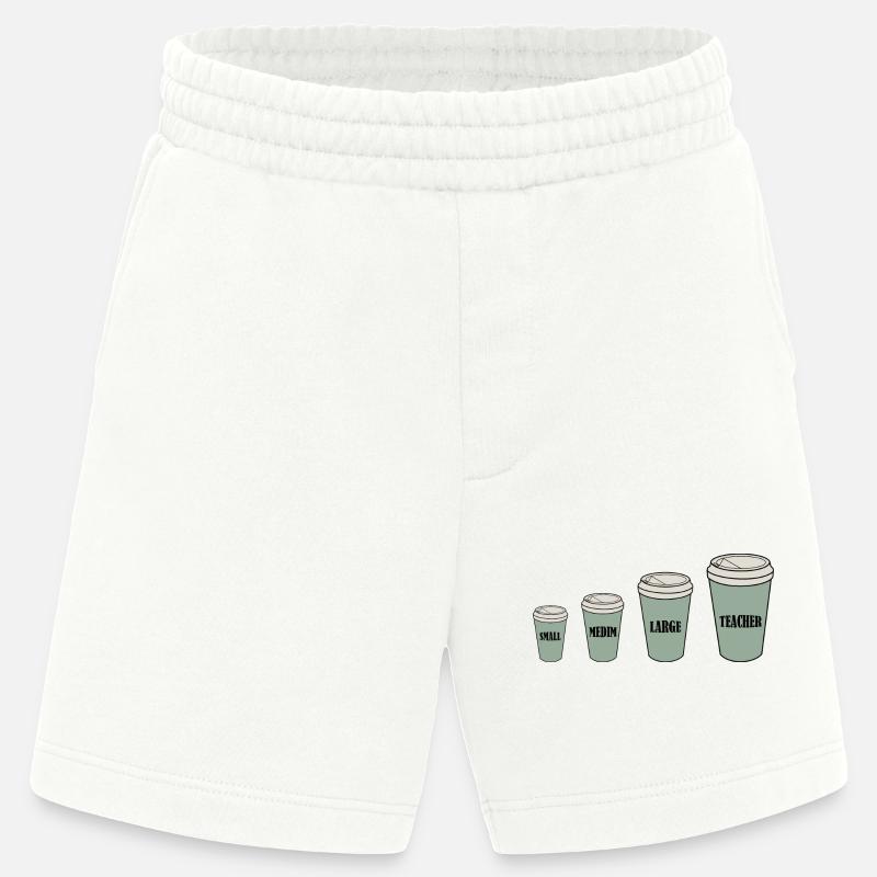 Café du professeur - Short bio épais fabriqué en UE - OFF WHITE