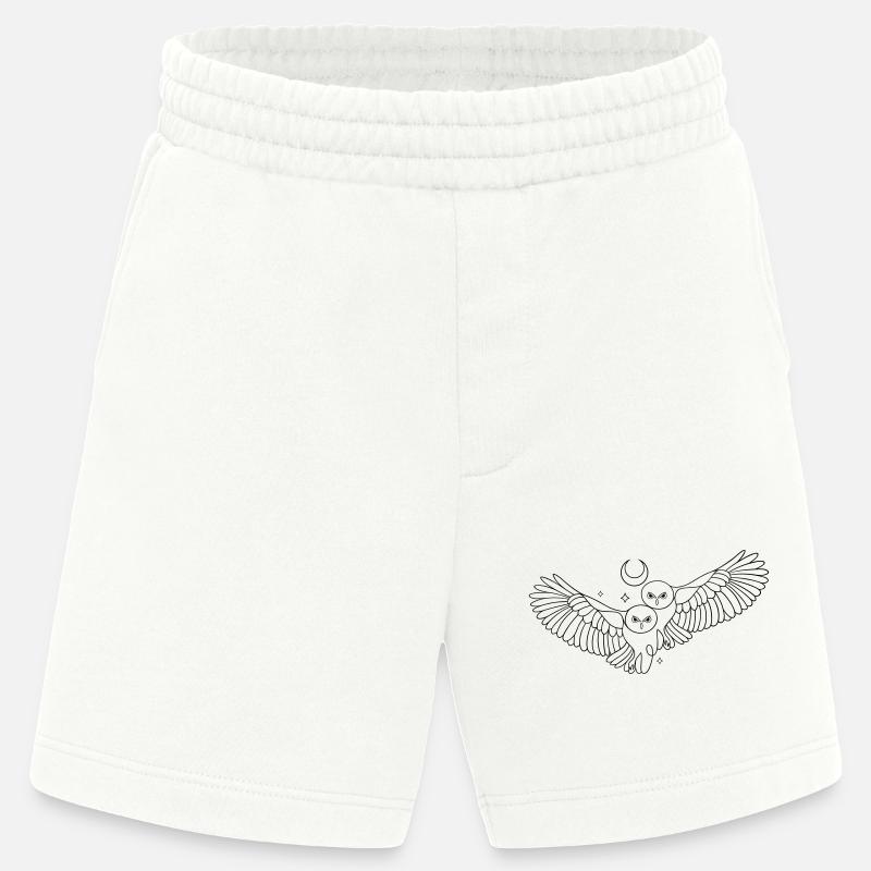 Eule Eulen Mond Liebe Infinity - Heavyweight Shorts - made by SPREAD  - OFF WHITE