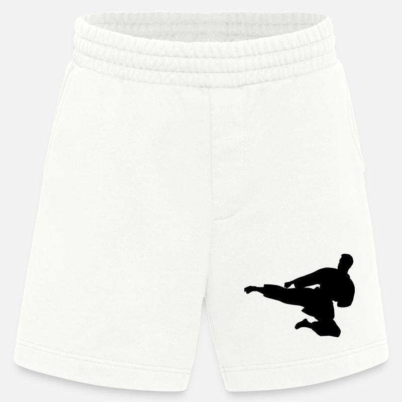 Karate oder Taekwondo sprangen seitwärts - Heavyweight Shorts - made by SPREAD  - OFF WHITE