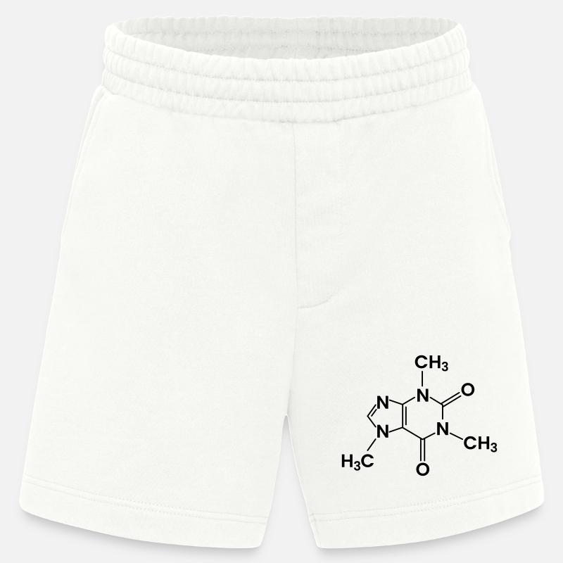 Coffee Chemical Structure Caffeine - Heavyweight Shorts - made by SPREAD  - OFF WHITE