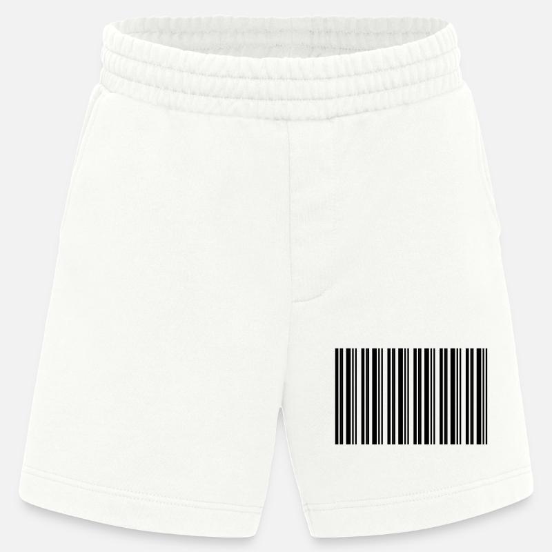 Barcode Strichcode Nerd IT Technik Design - Heavyweight Shorts - made by SPREAD  - OFF WHITE