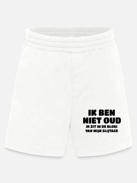 Ikke gammel, jeg er i min bedste alder # - Heavyweight organic shorts made in EU - OFF WHITE