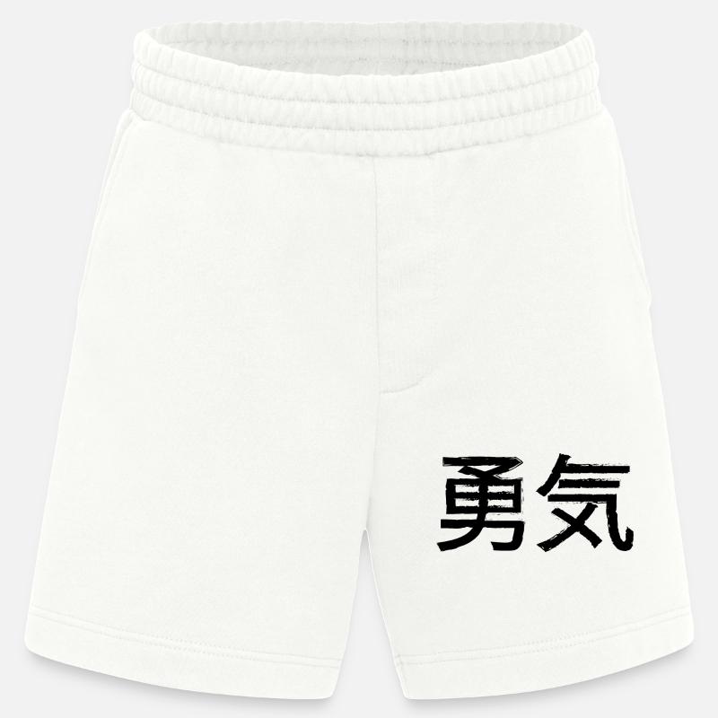 Lettrage de déclaration de courage - Short bio épais fabriqué en UE - OFF WHITE