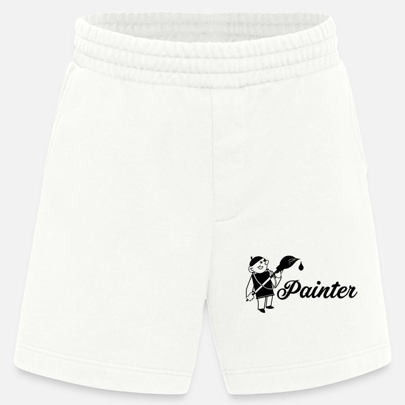 Maler mit Pinsel Text painter - Heavyweight Shorts - made by SPREAD  - OFF WHITE