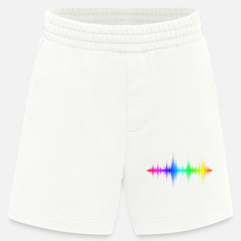 Regenbogen Schallwellen - Heavyweight Shorts - made by SPREAD  - OFF WHITE