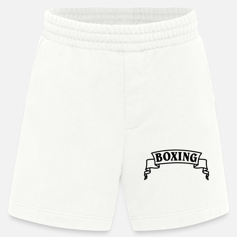 Boxen Boxtext in Wimpel oder Banner - Heavyweight Shorts - made by SPREAD  - OFF WHITE