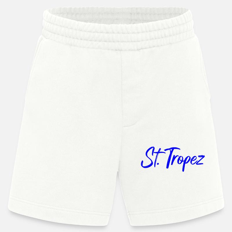 St Tropez Küstenflair Blau Script - Heavyweight Shorts - made by SPREAD - OFF WHITE