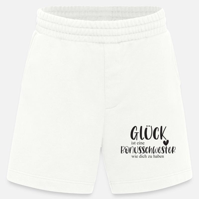 Bonusschwester Glück Geschenk Schwester Danke - Heavyweight Shorts - made by SPREAD  - OFF WHITE