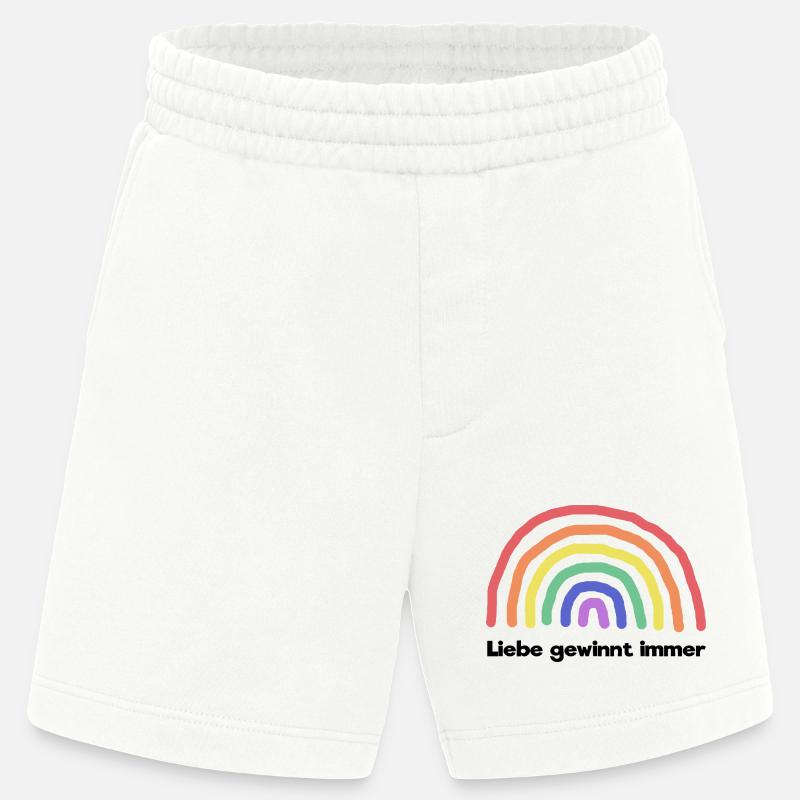 Regenbogen Liebe Statement Freiheit Frieden - Heavyweight Shorts - made by SPREAD  - OFF WHITE